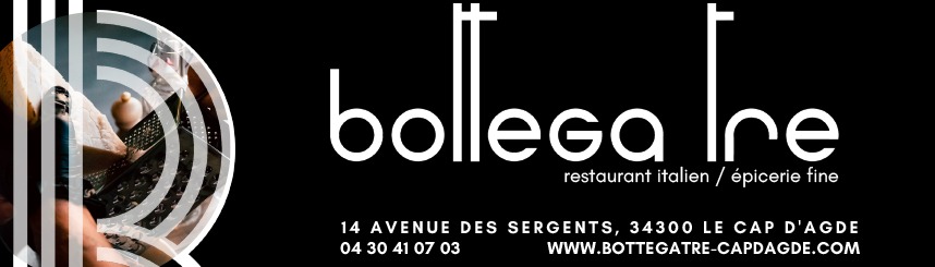 Bottega tre restaurant italien partenaire du salon nautique d'automne du Cap d'Agde Hérault